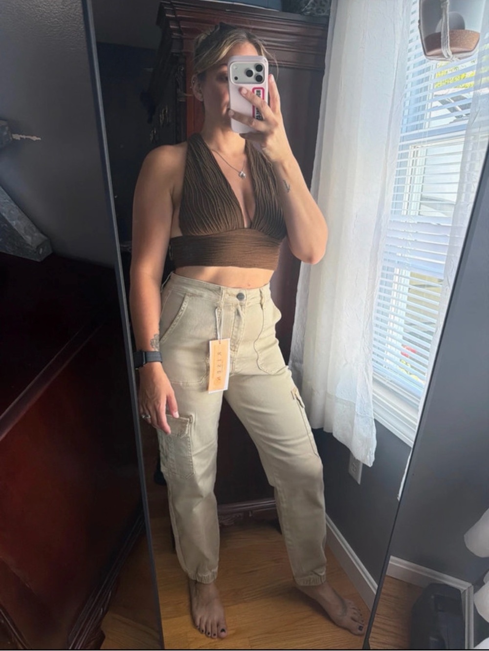 NWT Risen Beige Cargo Pants Size 5